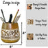 Mie Creations Designer Pencil Holder for Desk, Cute Wooden Paintbrush Cup, Office Desktop Organizer for Art Supplies