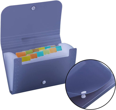 Expanding File Folder, Accordion Mini Organizer PP Wallet for Cards, Coupons, Receipts, 7x4.5 Inches, 12 Pockets