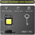 2Pack, MAKDAK COB Rechargeable Keychain Flashlight High Lumen Super Bright LED Work Light with Magnet,Clip,Bottle