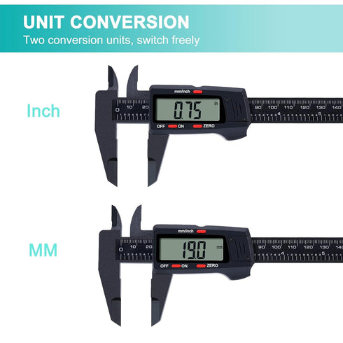 Kynup Digital Caliper, Electronic Measuring Tool with LCD Screen and Auto-Off Feature, Inch and Millimeter Conversion