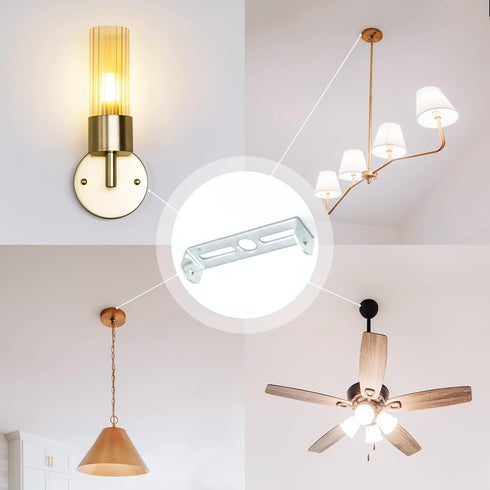 4 Packs Kit,3.9 inch etc.100x18mm Universal Light Fixture Mounting Bracket Square Ceiling Light Plate Wall Mounting