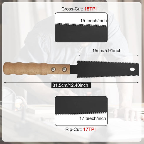 Small Hand Saw, 6 Inch Flush Cut Double-sided Fine Teeth Wood Pull Saw for Woodworking Trim