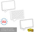 Speech Bubble Shaped Sticky Note Pad Assortment / 6.5" x 5" Modern Sticky Notes/Set of Three Black Line Sticky Note Pad Designs/Made in USA