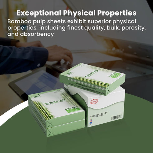 Bamboo Printer Paper - 8 1/2” x 11”- 20LB Multipurpose White Paper, 3 Reams (1,500 Sheets)