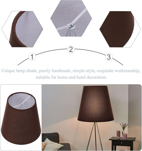 Bulb, Shade-14CM/5.5Inch Kichvoe Mini Small Barrel Lamp Shades Clip On Barrel Fabric Lampshade For Table Lamp And Floor