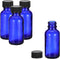 PATIKIL 1oz(30ml) Glass Sample Bottles, 4Pcs Round Dispensing Bottles with Black Poly Cone Cap