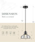 8.7", Industrial Pendant Lights Kitchen Island Black Hanging Light Fixtures with Clear Glass and Metal Cage, Farmhouse