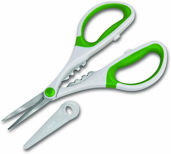 Zyliss Heavy Duty Home & Kitchen Herb Shears Scissors - White/Green, 8.5 x 4.2 x 0.4 inches with Innovative Stem