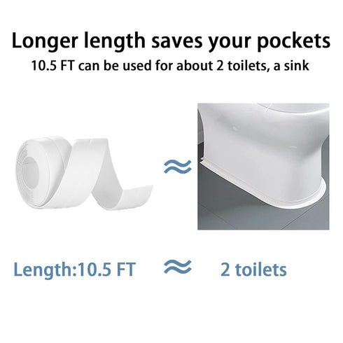 Caulk Tape Self Adhesive, 1 Roll Waterproof Toilet Caulk Strip for Bathroom Edge Protection