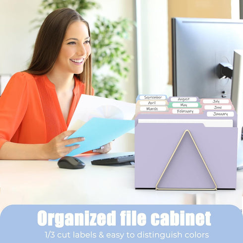 HABGP 100 Pcs Manilla Folders - 8.5 x 11 Inch, 1/3-Cut Tab Colored File Folders for School Business Office
