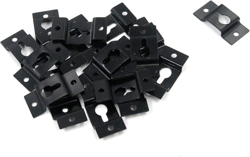 Geesatis 20 pcs Black Metal Keyhole Hangers for Mirrors, Cabinets, Picture Frames, Heavy Duty