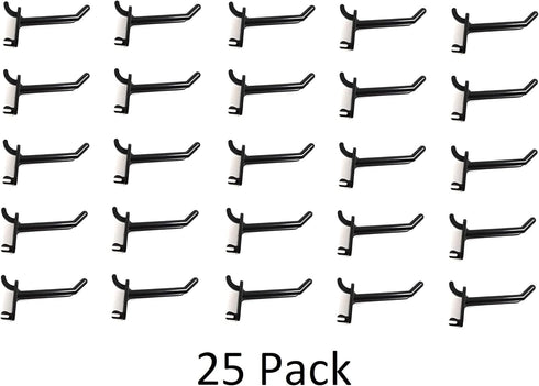 JSP Manufacturing 2" Plastic Pegboard Hooks Garage/Tools/Storage/Organization/Jewelry/Craft (25, Black) by JSP Manufacturing