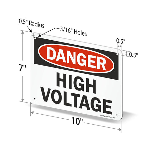 SmartSign “Danger - High Voltage” Aluminum Sign | 7" x 10"