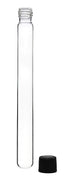 EISCO 12PK Test Tubes, 20ml - Bakelite Screw Cap with Rubber Liner, Borosilicate Glass, Leak Proof