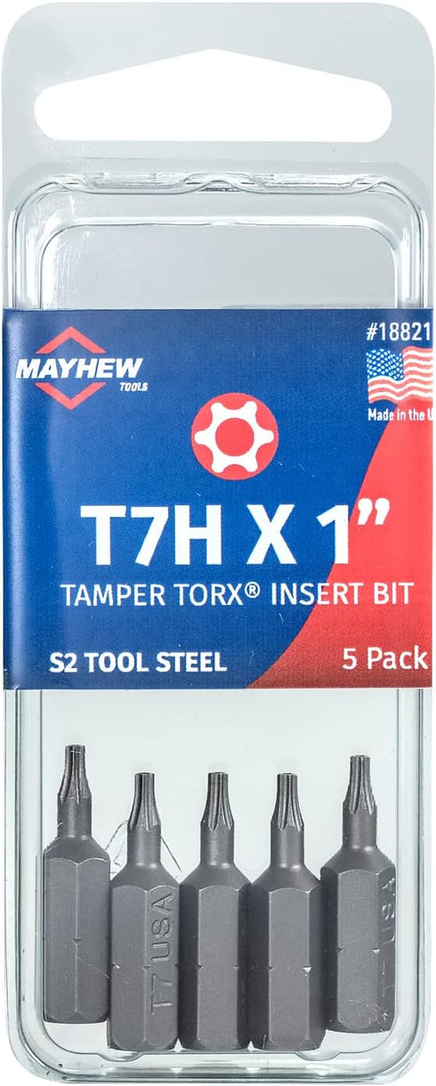Mayhew Tools 19357-4 Tamperproof Torx Power Bit, T20H x 2", 4-Pack