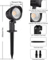 MEIKEE 7W LED Landscape Lights Low Voltage Outdoor Spotlight with Connectors, Warm White, IP66 Waterproof