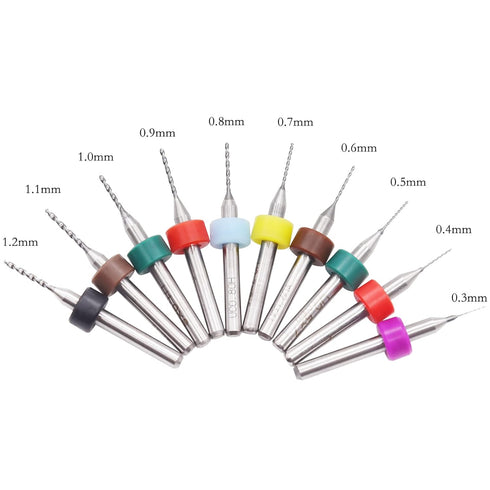 50pcs Dremel PCB Drill Bits Set, Spiral Flute Carbide 0.3mm-1.2mm for PCB Circuit Board Jewelry Making and More