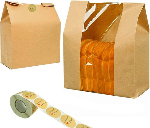 NOONEAST 200 Pack Paper Bread Bags for Homemade Bread Large Loaf Bag with