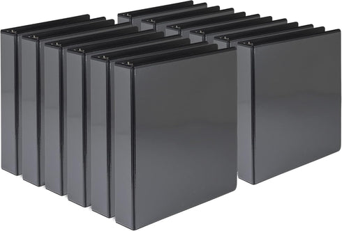 Samsill Economy 1.5 Inch 3 Ring Binder, Customizable Clear View Cover, Black, 12 Pack, Made in The USA