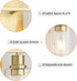 Set 2, 1-Light E26 Brass Bedside Wall Sconces of Gold Bathroom Vanity Lights Fixtures with Clear Glass Shade, Farmhouse