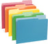 Blue Summit File Folders, Letter Size, 100 Pack, 1/3 Tab, Two-Tone Bright Colors