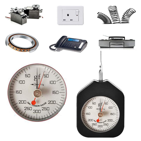 Dial Tension Gauge Meter Tester, Force Meter Transverse Tension Meter with Unit G 300G for Equipment Testing
