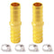 Brass 1/4" Hose Barb Splicer Mender - Pack of 2 Barbed Coupler Round Union Adapter