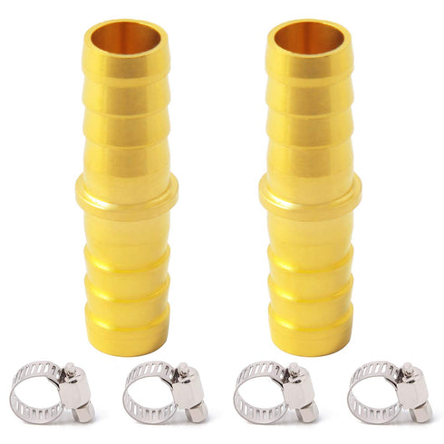 Brass 5/16" Hose Barb Splicer Mender Equal Barbed Coupler Round Union Adapter (Pack of 2)