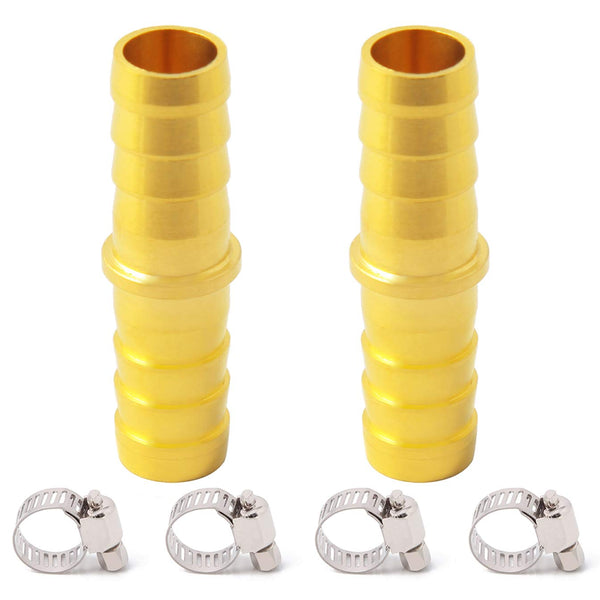 Brass 3/16" Hose Barb Splicer Mender, Equal Barbed Coupler Round Union Adapter (Pack of 2)