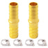Brass 3/16" Hose Barb Splicer Mender, Equal Barbed Coupler Round Union Adapter (Pack of 2)