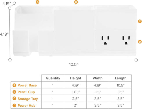 Bostitch Office Konnect Desk Organizer and Charging Station, 2 USB Ports, 4-Piece Design for Phones and Tablets