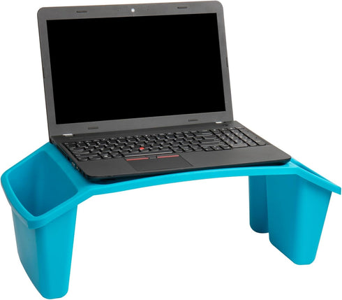 Mind Reader Kids Lap Desk, Set of 2 - Activity Tray for Drawing, Stackable, Portable, Plastic, Blue