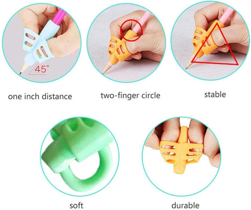 Pencil Grippers for Kids Handwriting, 20Pcs Ergonomic Grip Posture Correction Tools for Children