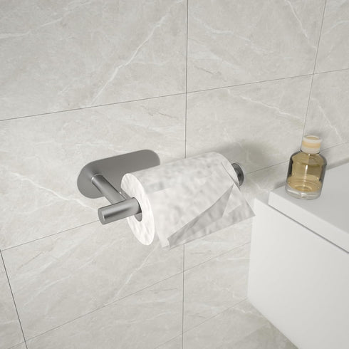 3M Toilet Paper Holder for Bathroom, Self Adhesive Stainless Steel Tissue Towel Roll Holder, Brushed Nickel