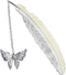 Feather Metal Bookmark with 3D Butterfly Pendant, Unique Glow in The Dark Bookmark Gift for Women