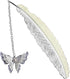 Feather Metal Bookmark with 3D Butterfly Pendant, Unique Glow in The Dark Bookmark Gift for Women