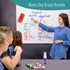 Bundle of 6 White Board Dry Erase Markers, Chisel Tip, with Eraser for Kids and Adults