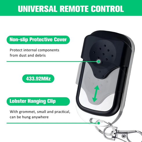 Gantch Cloning Remote Control Keychain, Replacement Garage Door Electric Gate, Duplicates and Replaces Original Factory