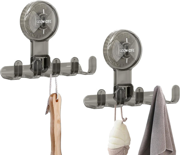 2-Pack Suction Cup Hooks for Shower Razor Holder for Wall Strong Suction