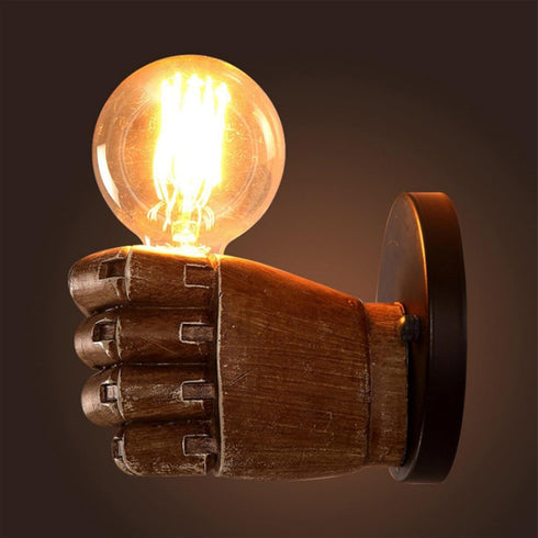 Aomesinc Vintage Wall Sconce Industrial Hand Shaped Wall Light Fixture Edison Lamp Fixture Indoor for Bedroom Kitchen