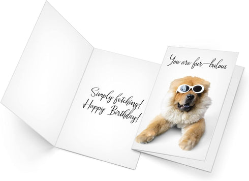 Prime Greetings Funny Dog Birthday Card Pun with Sunglasses, Eco-Friendly, Thick Card Stock with Premium Envelope, 5in