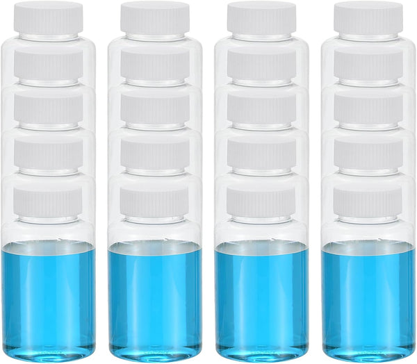 PATIKIL 20 Pcs 150ml Reagent Bottles - PET Wide Mouth Round Bottles with Screw Cap for Lab Storage