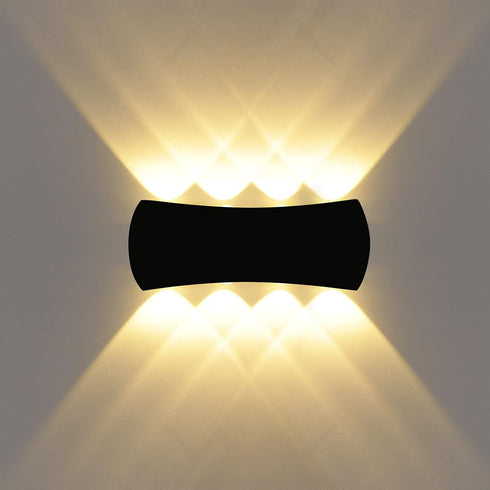 Kawell 8W Modern Wall Sconces LED Wall Light, Waterproof IP65 for Indoor Outdoor Use, Black 3000K