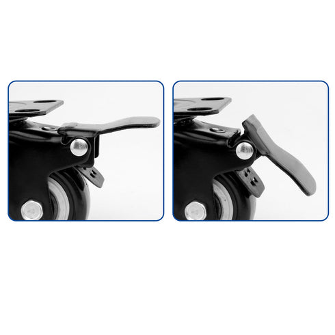 4 PCS 1.5 Inch Heavy Duty Caster Wheels, Polyurethane PU Rubber Swivel Casters, 400lb Capacity, Black