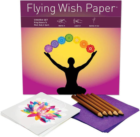 Flying Wish Paper Pack, (3 Sets) Combo Angels + Scarlet Hearts (Mini) + Chakra (Large), Write It, Light It and Watch It