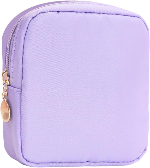 CRASPIRE Small Sanitary Napkin Pouch with Zipper Polyester Lilac Square 5.5 x
