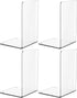 SUOXING 4 PCS Clear Acrylic Bookends for Shelves Decorative,Invisible Book Stopper with