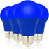 LED Blue Light Bulbs, 4 Pack, A19 E26 Base, 9W (60W Equivalent), Colored Lightbulbs for Holiday Lighting