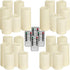 YOROXRG Set 24 4 4" 5" 6" 2.2"),for of Waterproof Outdoor Flameless Candles, LED Candles with Remote and Timer,(H x D