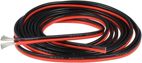 BNTECHGO 16 Gauge Flexible 2 Conductor Parallel Silicone Wire Spool, 10ft Red Black, High Resistant 600V